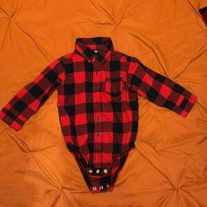 Carter's Red and Black Plaid Baby Onesie Bodysuit